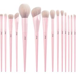Jessup - Crystal Pink Comprehensive Collection, 14 szt. - zestaw pędzli do makijażu twarzy i oczu jasnoróżowy