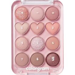 Colorgram - Pin Point Eyeshadow Palette #01 Peach + Coral, 9.9g - paleta 12 cieni do powiek w odcieniach brzoskwiniowych i nude