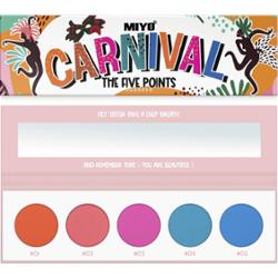 MIYO - Five Points 06 Carnival, 6.5g - paleta 5 cieni do powiek w odcieniach neonowych