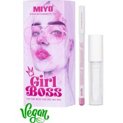 MIYO - Girl Boss Lips Set, 4ml + 1.2g - zestaw do ust, różowa konturówka i przezroczysty błyszczyk