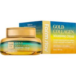 FARMSTAY - Gold Collagen Nourishing Cream, 55ml - krem do twarzy z kolagenem i złotem