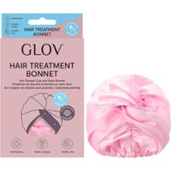GLOV - Hair Treatment Bonnet Pink, 1 szt - 2w1 Czepek do włosów pod prysznic z satynową warstwą, różowy