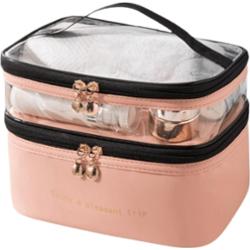 ECARLA - Rozkładana, 2-poziomowa kosmetyczka w kolorze różowym, 1 szt