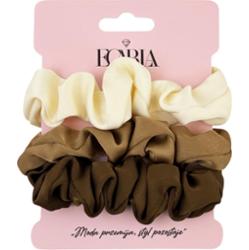 ECARLA - Zestaw 3 frotek do włosów w kolorze kremowym, karmelowym i czekoladowym