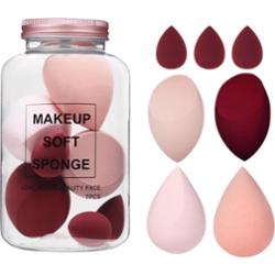 ECARLA - Zestaw 7 gąbeczek do makijażu w odcieniach czerwieni i różu, CREAMY RED DUO