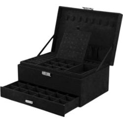 ECARLA - Szkatułka na biżuterię w formie kuferka w kolorze czarnym, 1 szt