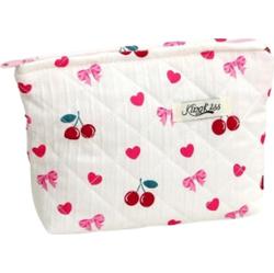 ECarla - Kosmetyczka pikowana kokardki wisienki