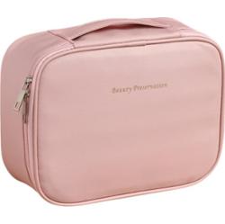 ECARLA - Kosmetyczka rozkładana ekoskóra różowa