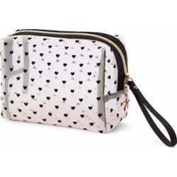 ECARLA - Kosmetyczka transparentna czarne serca