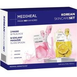 MEDIHEAL - Korean Skin Care Set - zestaw odmładzająco-energizujący z 2 maskami w płachcie i masażerem glass spoon