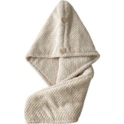 ECARLA - Ręcznik do do włosów w formie turbanu z mikrofibry w kolorze kremowym, 1 szt