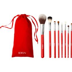 IBRA Makeup - Brush Set Red, 8 szt - zestaw pędzli do makijażu