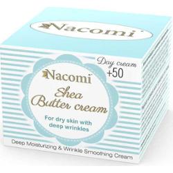 NACOMI - Krem z masłem shea 50+ na dzień z witaminą E i kwasem hialuronowym, 50ml