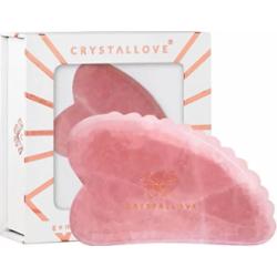 CRYSTALLOVE - Płytka 3D do masażu twarzy gua sha z kwarcu różowego