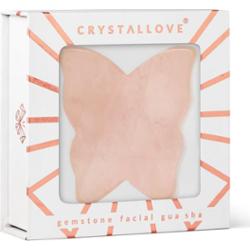 CRYSTALLOVE - Płytka Motylek do masażu twarzy guasha z kwarcu różowego