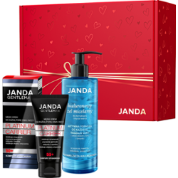 Zestaw Gentleman Męski krem 50+ Żel micelarny Hialuronowy do demakijażu i mycia twarzy w pudełku prezentowym