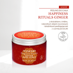 Yoskine Happiness Rituals Peeling cukrowy do ciała IMBIR