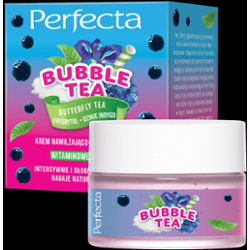 Perfecta Bubble Tea Krem do twarzy nawilżająco-rozświetlający Butterfly Tea, Erytrytol + Dzikie Indygo