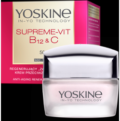 Yoskine Supreme-Vit B12 + C Regenerujący krem przeciwzmarszczkowy do twarzy na noc 50+