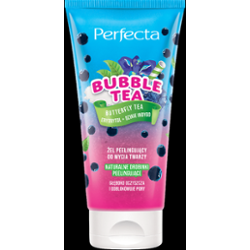 Perfecta Bubble Tea Żel peelingujący do mycia twarzy Butterfly Tea, Erytrytol + Dzikie Indygo