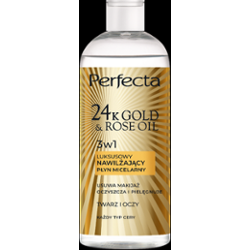 Perfecta 24K Gold&Rose Oil Luksusowy nawilżający płyn micelarny 3w1
