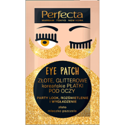 Perfecta EYE PATCH ZŁOTE, GLITTEROWE koreańskie PŁATKI POD OCZY