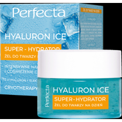 Perfecta Hyaluron Ice Krem-żel do twarzy na dzień 3x Hyaluron + Elektrolity, intensywne nawilżenie i odświeżenie cery