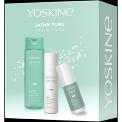 Zestaw Yoskine Japan Pure Rice Infusion Ryżowy krem do twarzy + bogata esencja do twarzy + ryżowe serum do twarzy