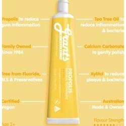 Ochronna, propolisowa pasta do zębów Grants of Australia- bez fluoru