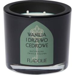 Flagolie WANILIA I DZRZEWO CEDROWE Sojowa świeca zapachowa w czarnym szkle