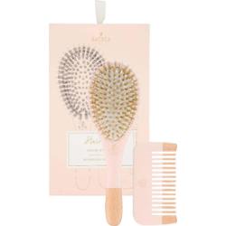 BACHCA Baby Kit Pink Brush 100% boar small size + wooden com - Różowy