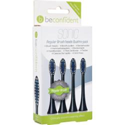 Beconfident Beconfident Regular Sonic 4-pack tandborsthuvud Svart, Sof