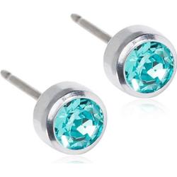 Blomdahl Silver Titanium Bezel 5 mm Turquoise