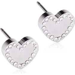 Blomdahl Silver Titanium Brilliance Sweetheart 8 mm, Crystal