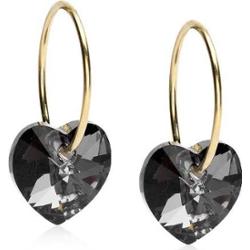 Blomdahl Golden Titanium Ear Ring 14 mm, Heart 10 mm, Rainbow Black Di