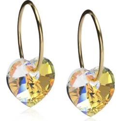 Blomdahl Golden Titanium Ear Ring 14 mm, Heart 10 mm, Rainbow Rainbow