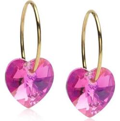 Blomdahl Golden Titanium Ear Ring 14 mm, Heart 10 mm, Rainbow Rose