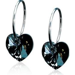 Blomdahl Natural Titanium  14 mm Heart Black diamond