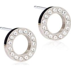 Blomdahl Natural Titanium  Brilliance Puck 10mm Hallow Crystal