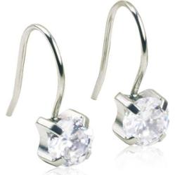 Blomdahl Natural Titanium Pendant Tiffany 7mm CZ White