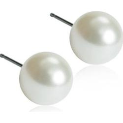 Blomdahl Natural Titanium White Pearl Vit 10 mm