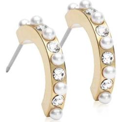 Blomdahl Golden Titanium Pendant Mixed Curved 15 mm, Crystal/White