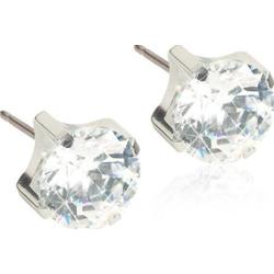 Blomdahl Silver Titanium Tiffany CZ White 4 mm