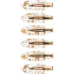 Brushworks Gold Flake No Crease Clips spinki do włosów przezroczyste 6 szt.