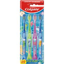 Colgate Toothbrush Kids Ocean Explorer 3+ 4-pack