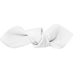 Corinne Leather Bow Big On Hair Clip White