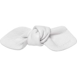 Corinne Leather Bow Small On Hair Clip White