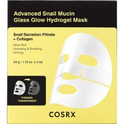 Cosrx Advanced Snail Mucin Glass Glow Hydrogel Mask rewitalizująca maska hydrożelowa z ekstraktem ze śluzu ślimaka do ujednolicenia kolorytu skóry 3 s