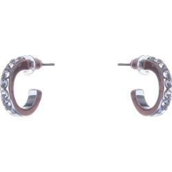 Dazzling Earrings Col Small Creole W Clear Crystals Silver