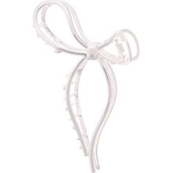 Dazzling Hair Clip Bow Metal Silver